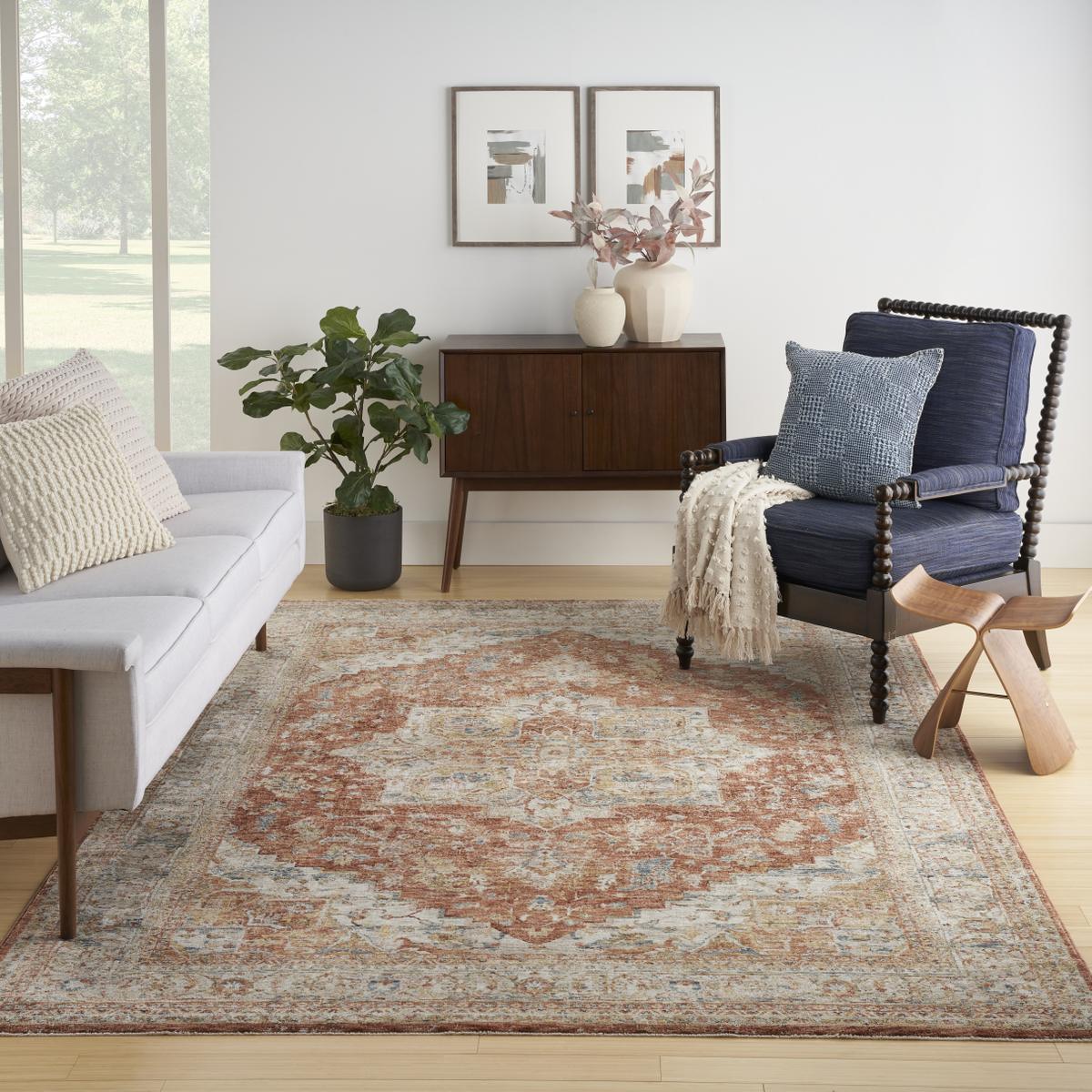 Sahar Medallion Ivory Multicolour Rug