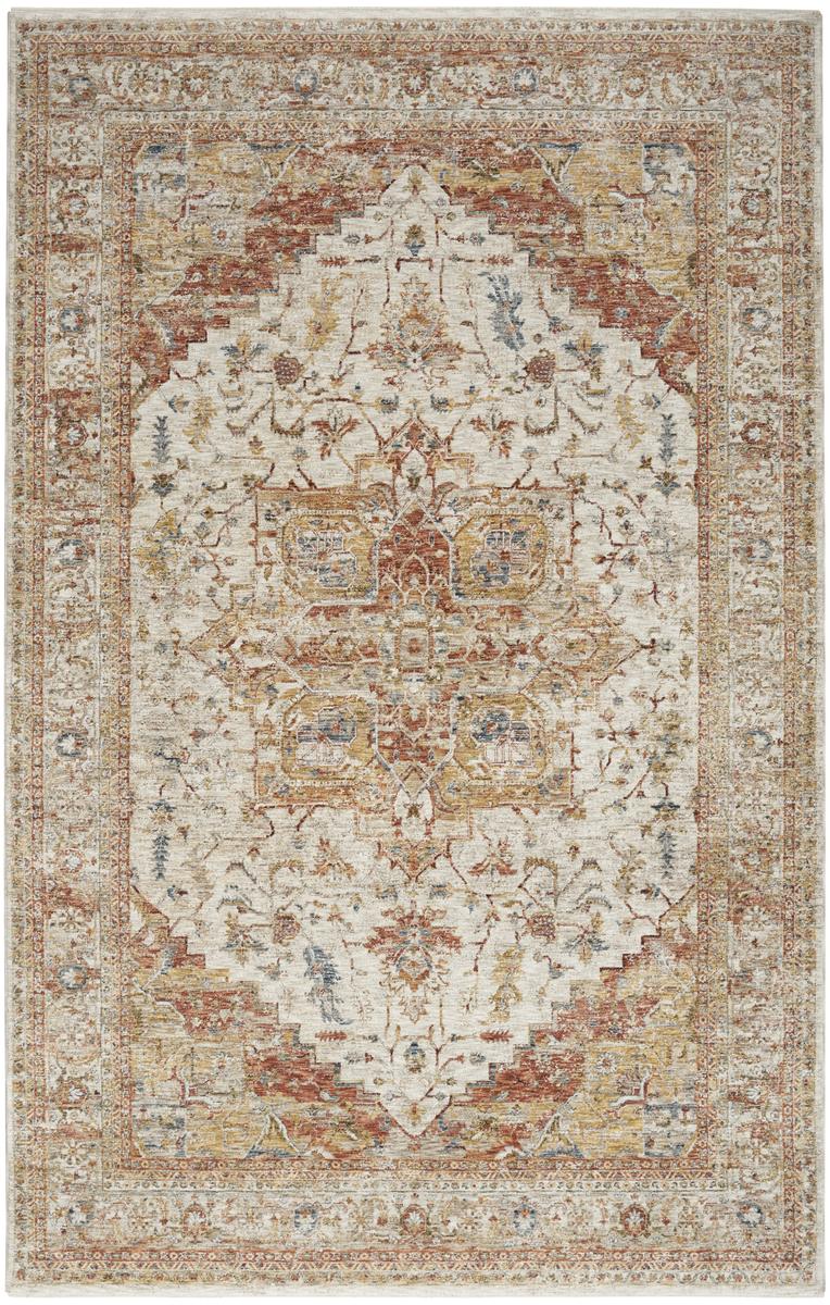 Sahar Medallion Ivory Rust Rug