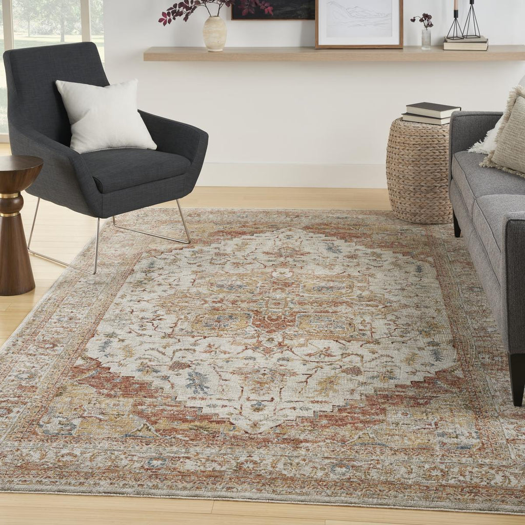 Sahar Medallion Ivory Rust Rug
