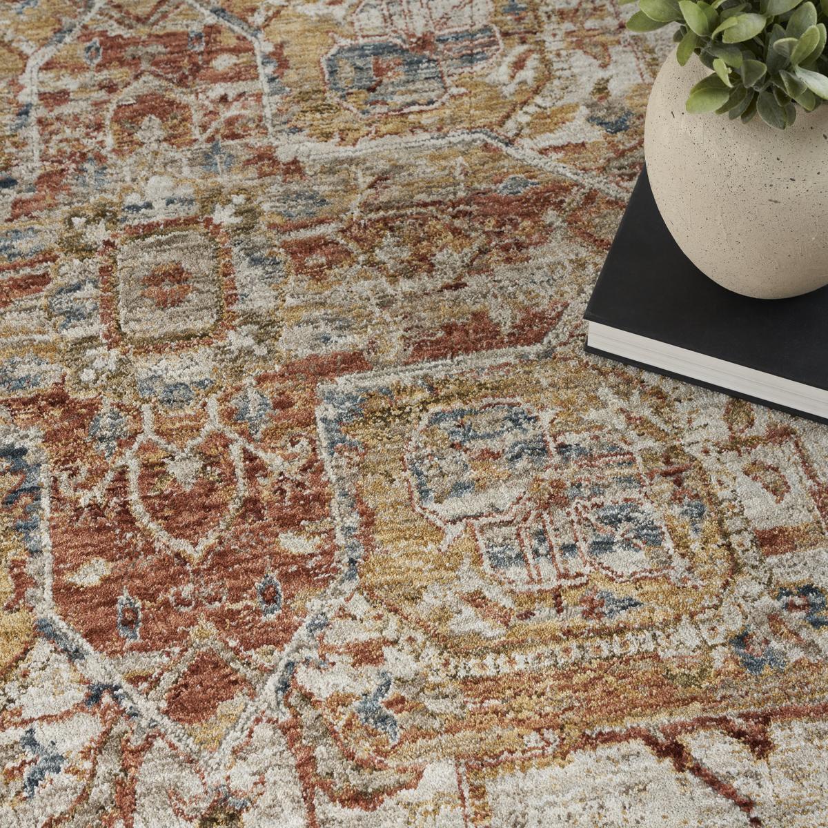 Sahar Medallion Ivory Rust Rug