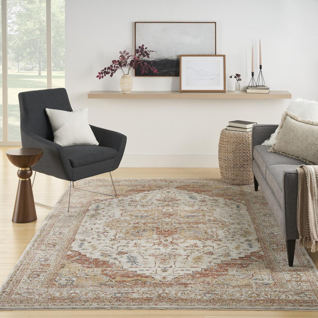Sahar Medallion Ivory Rust Rug