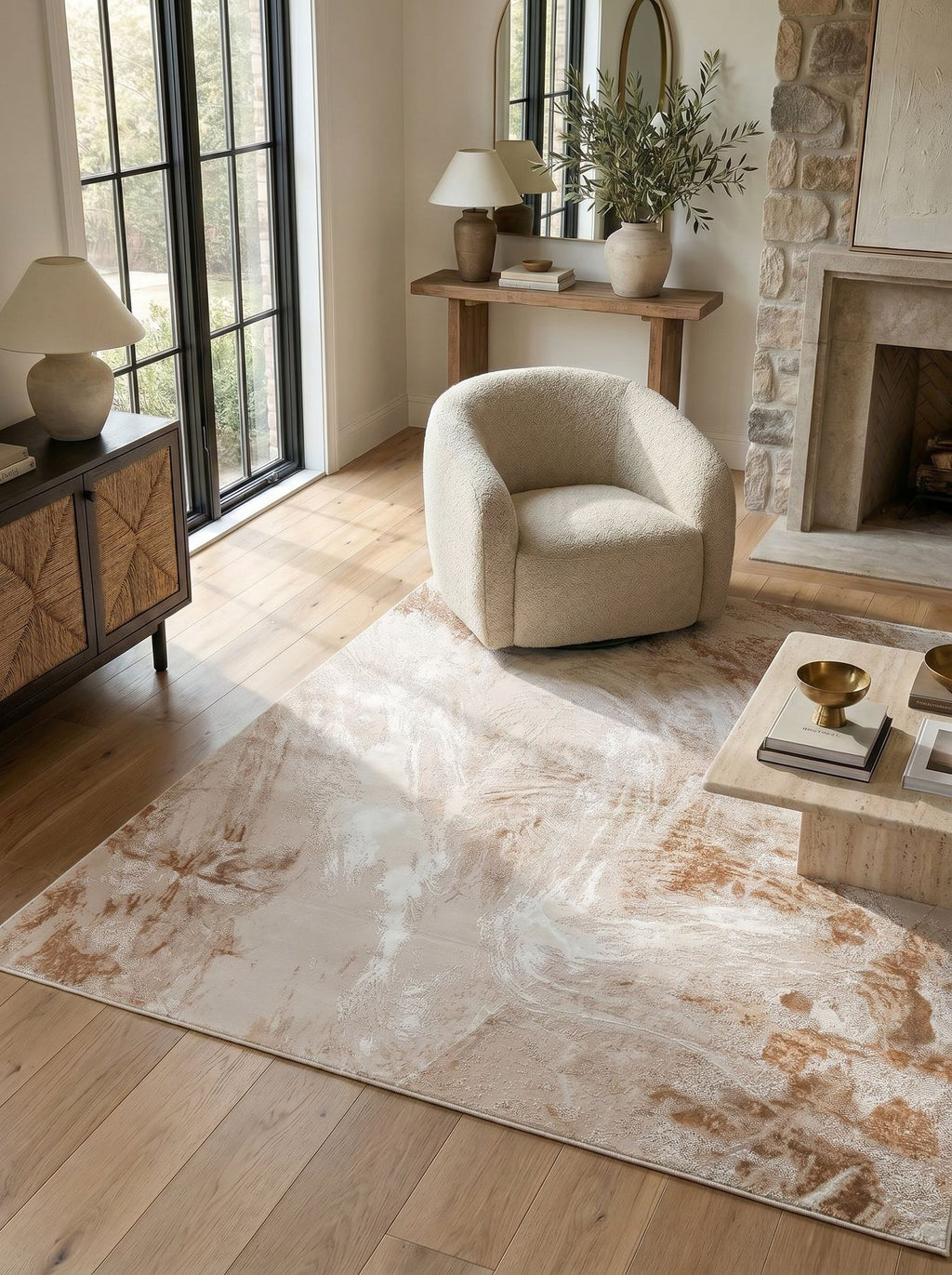 Santa Monica Marble Beige Rug
