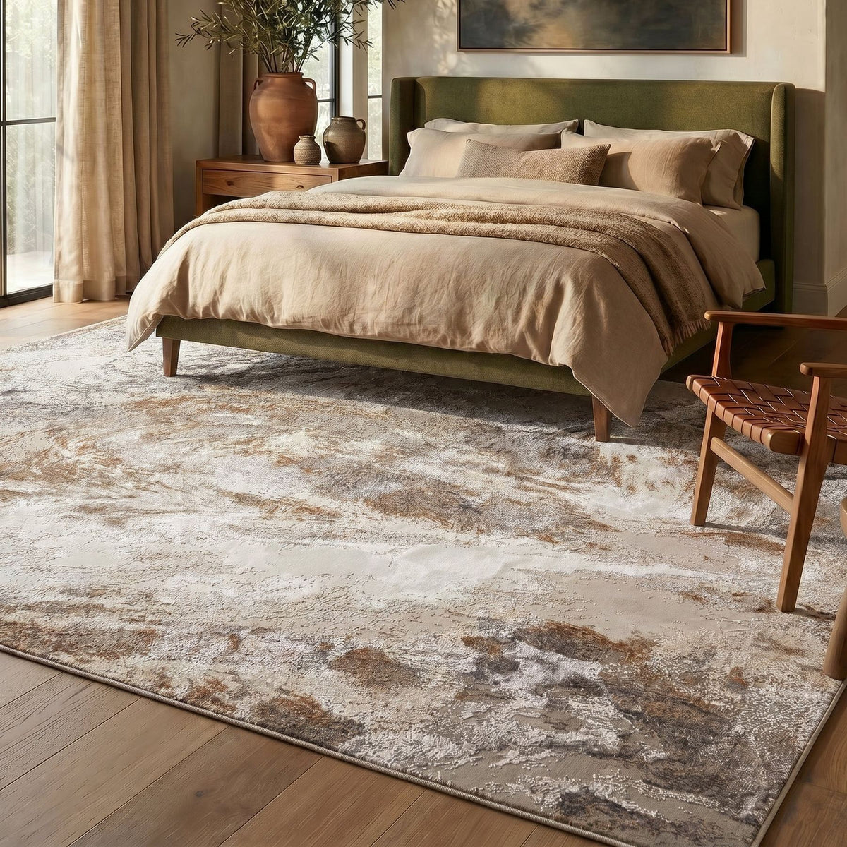 Santa Monica Marble Grey Beige Rug