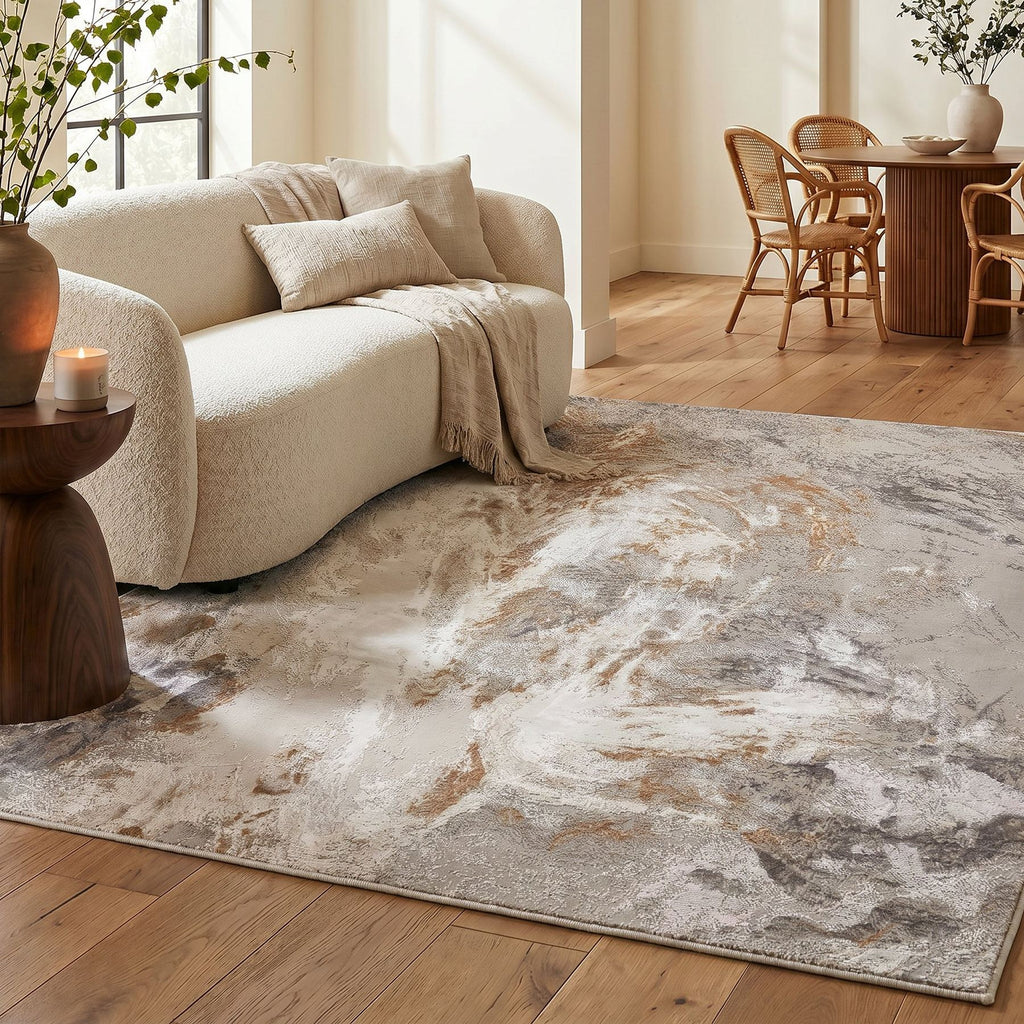 Santa Monica Marble Grey Beige Rug