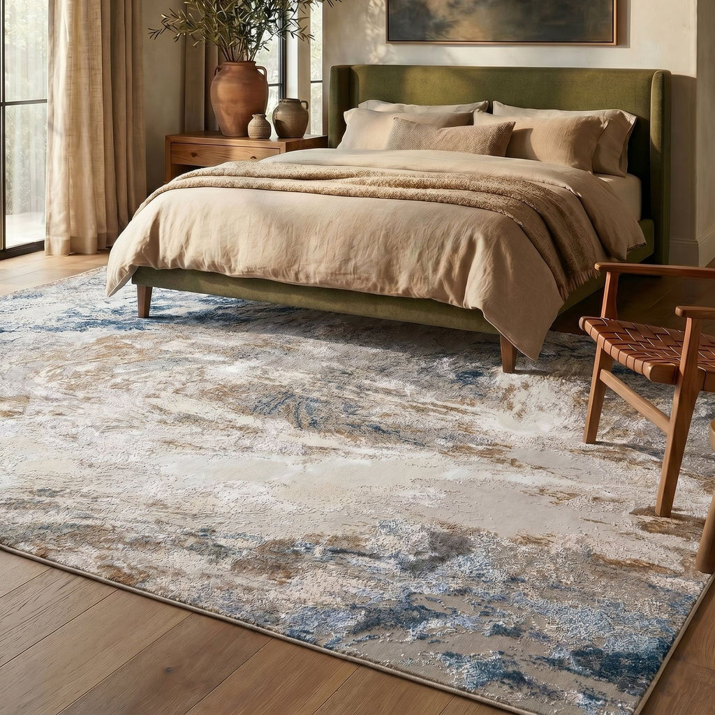 Santa Monica Marble Grey Blue Rug