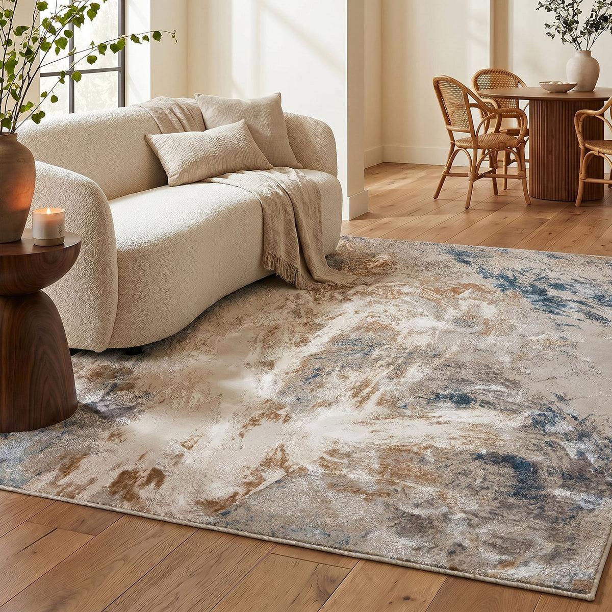 Santa Monica Marble Grey Blue Rug
