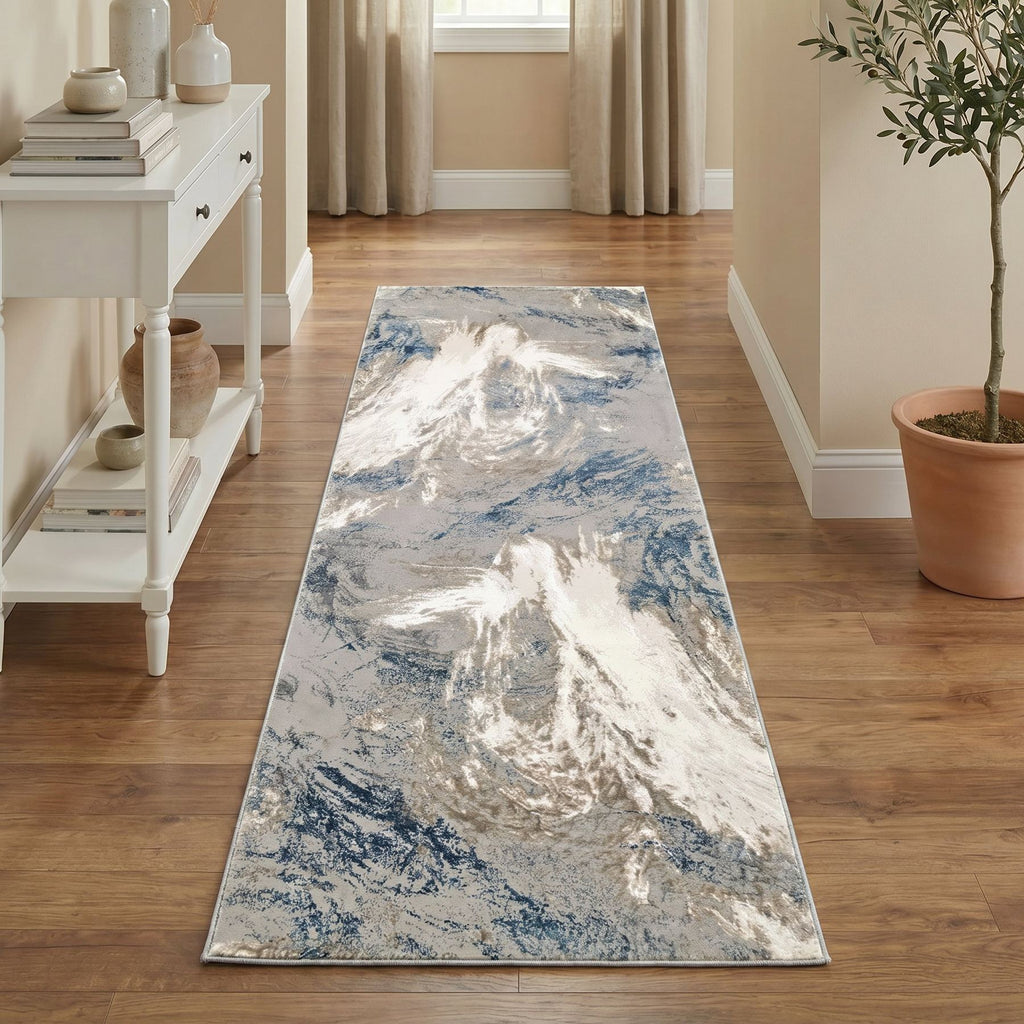 Santa Monica Marble Grey Blue Rug