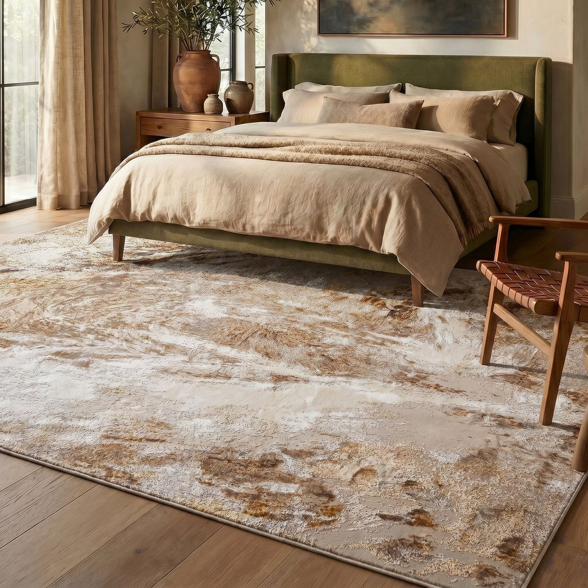 Santa Monica Marble Grey Gold Rug