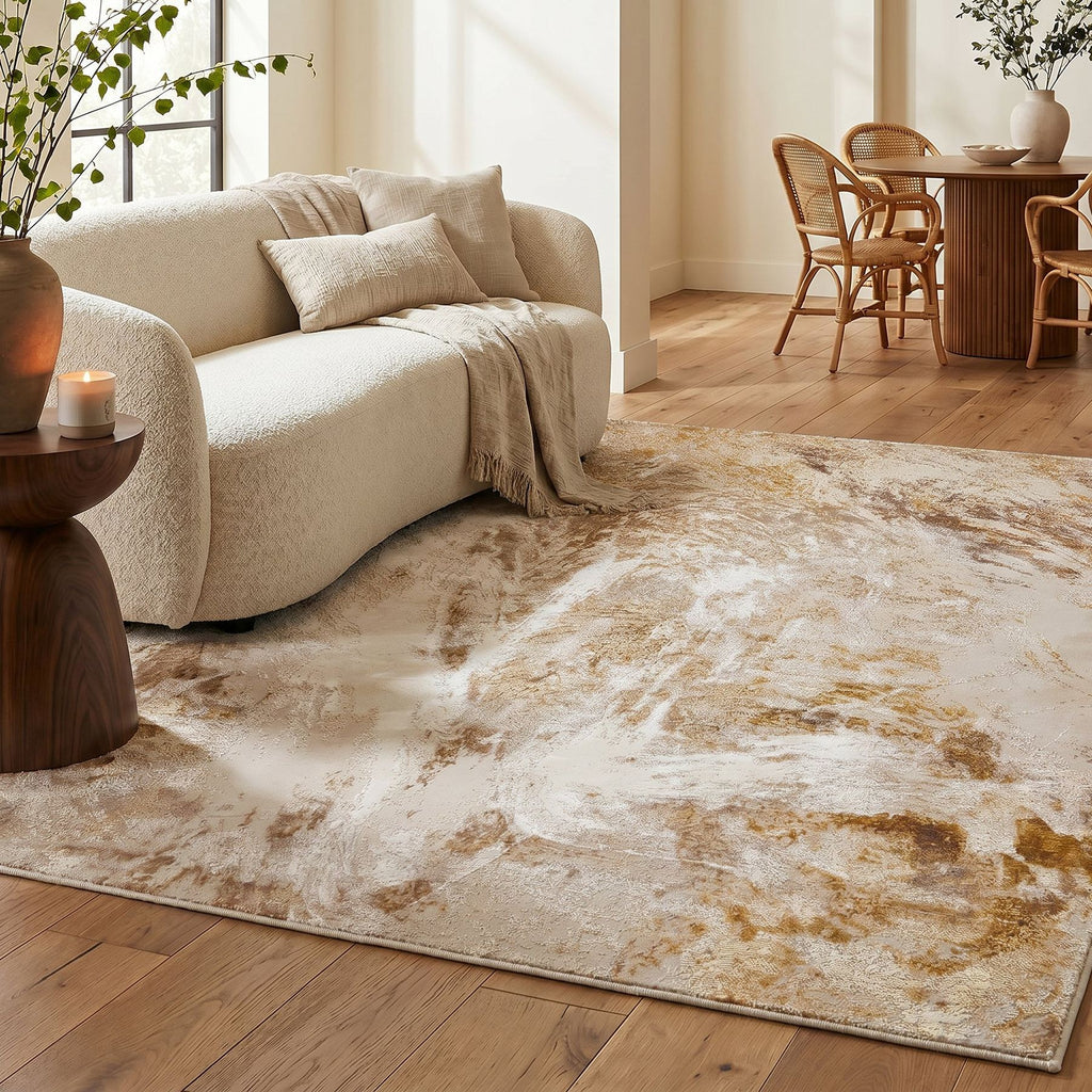 Santa Monica Marble Grey Gold Rug