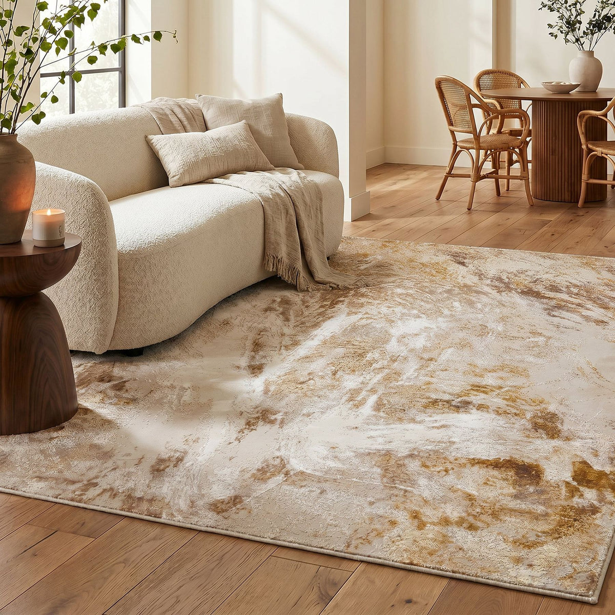 Santa Monica Marble Grey Gold Rug