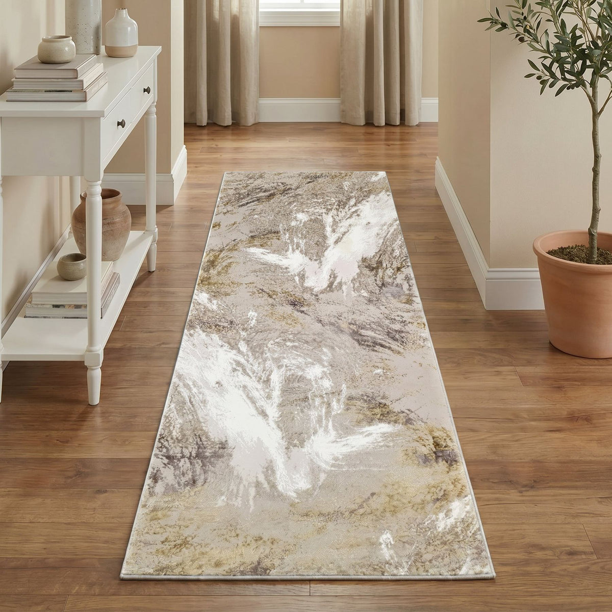 Santa Monica Marble Grey Gold Rug