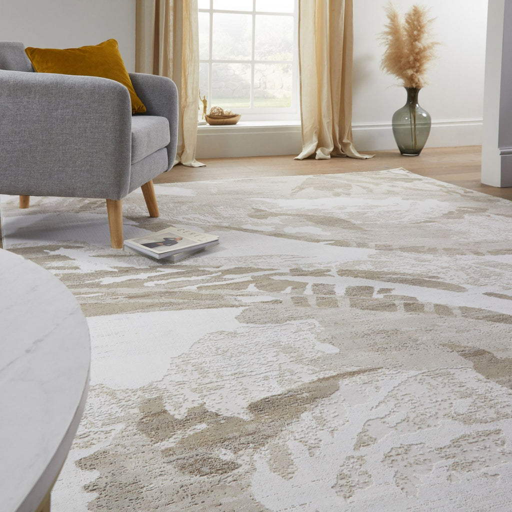 Skyline Leaf Ivory Beige Rug