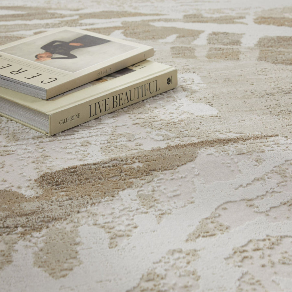 Skyline Leaf Ivory Beige Rug