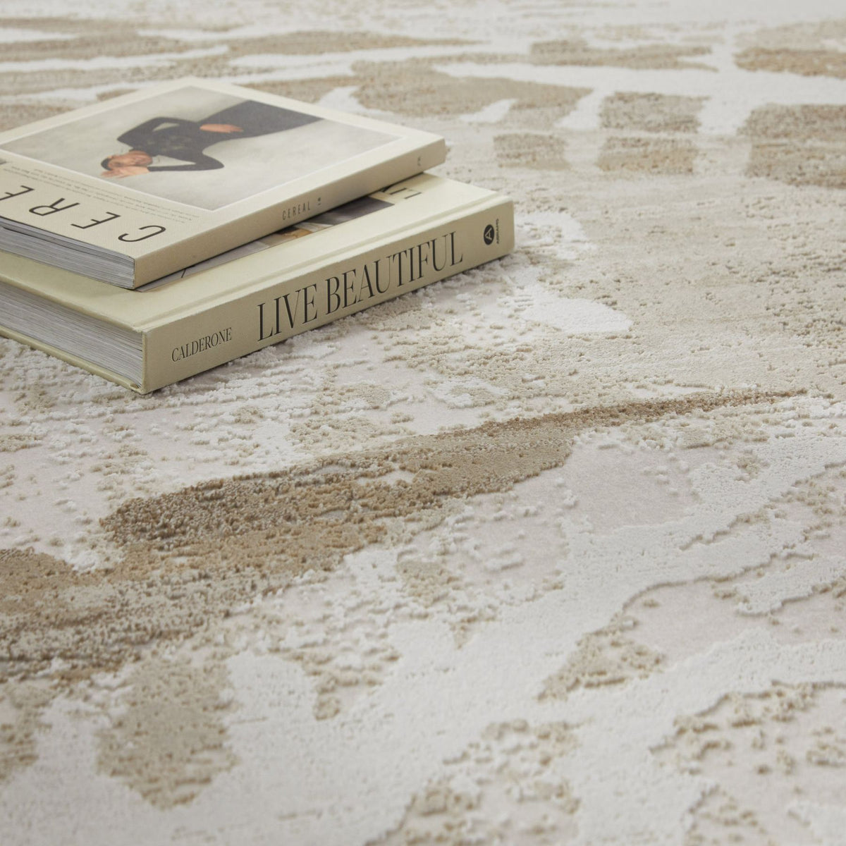 Skyline Leaf Ivory Beige Rug