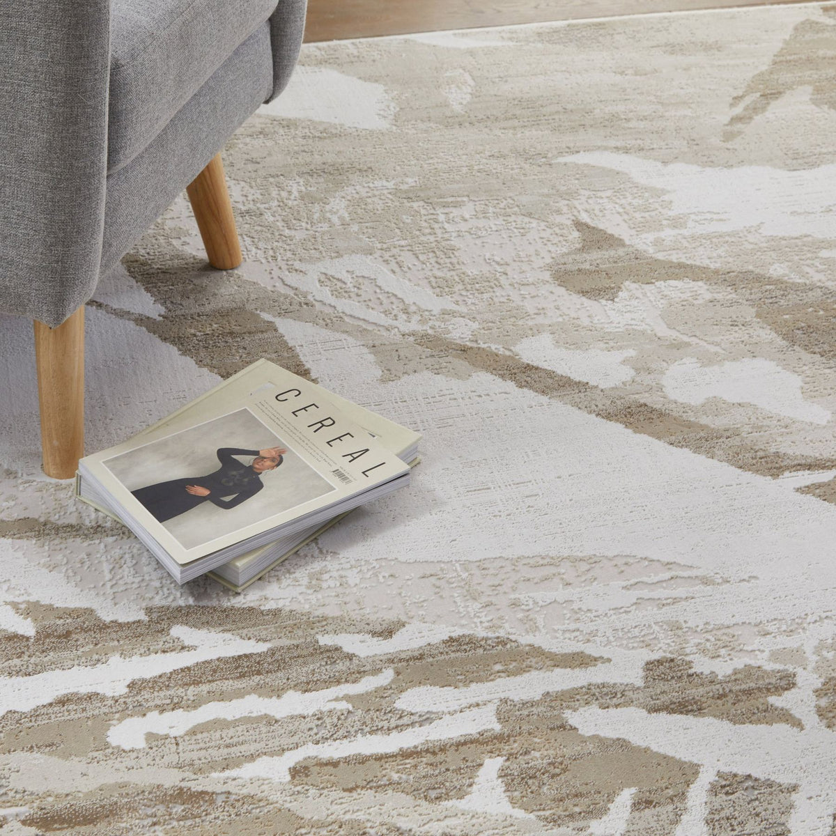 Skyline Leaf Ivory Beige Rug
