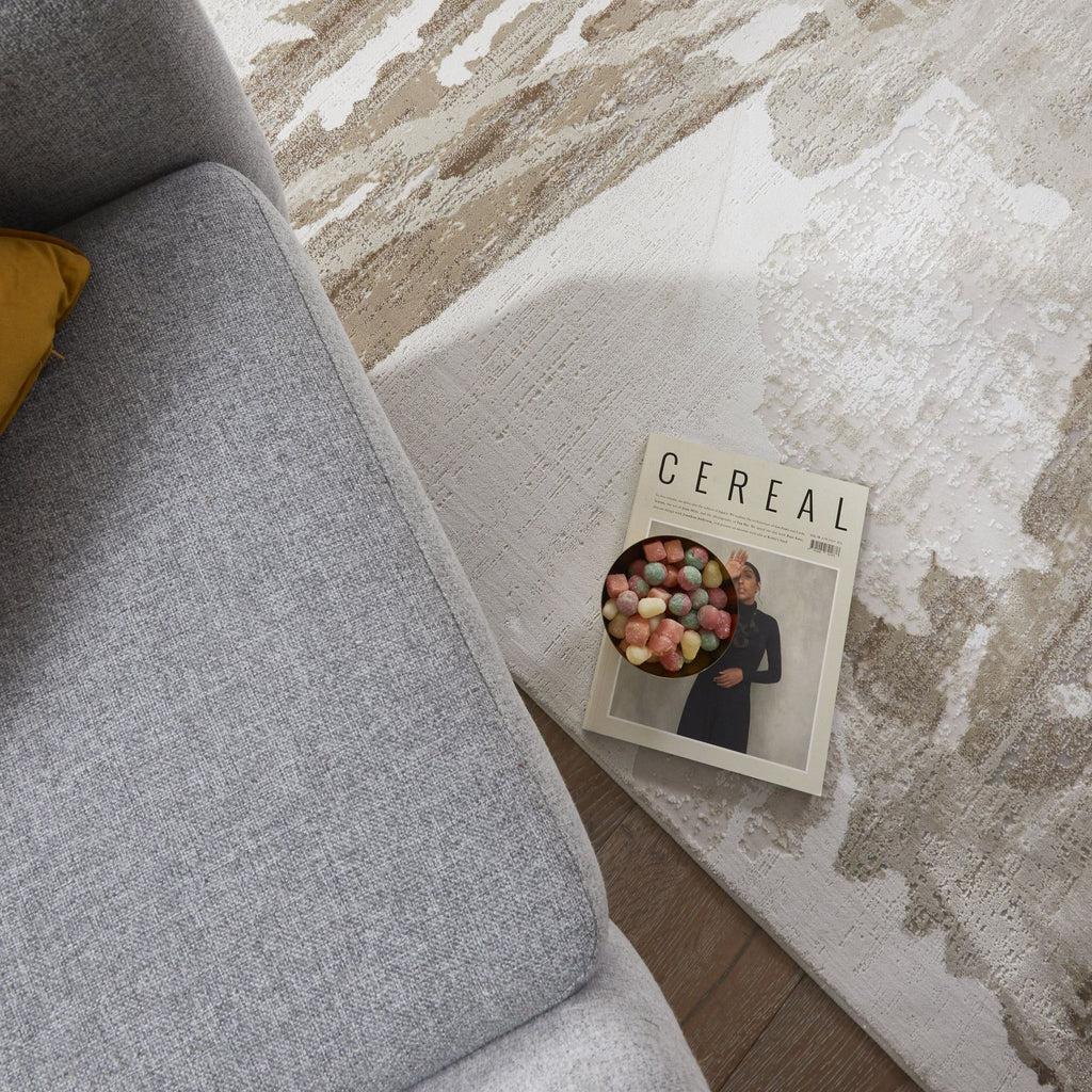 Skyline Leaf Ivory Beige Rug