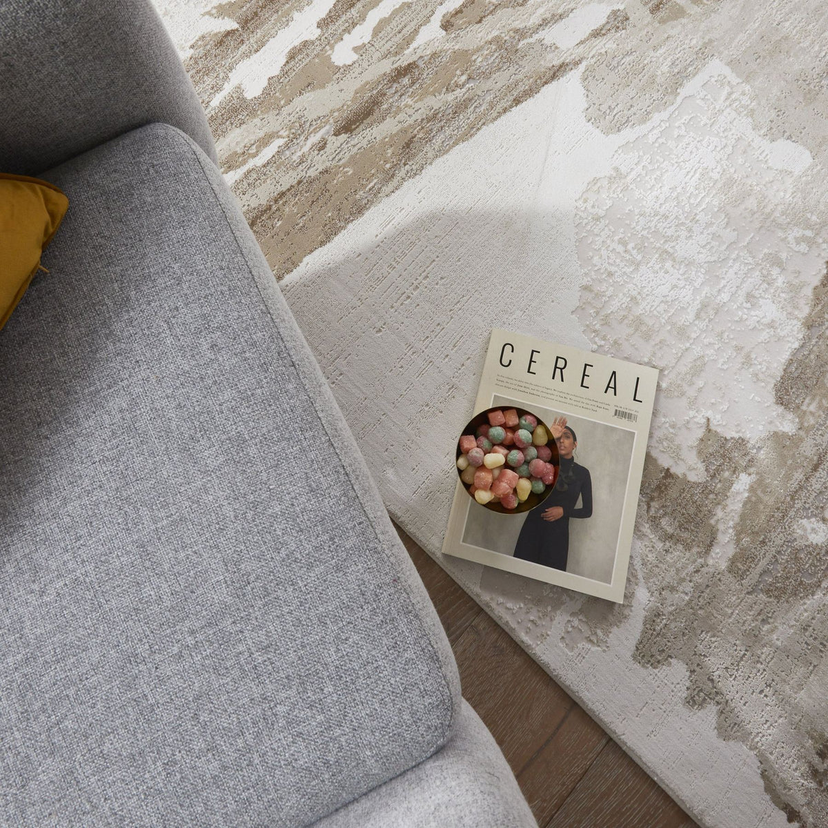 Skyline Leaf Ivory Beige Rug