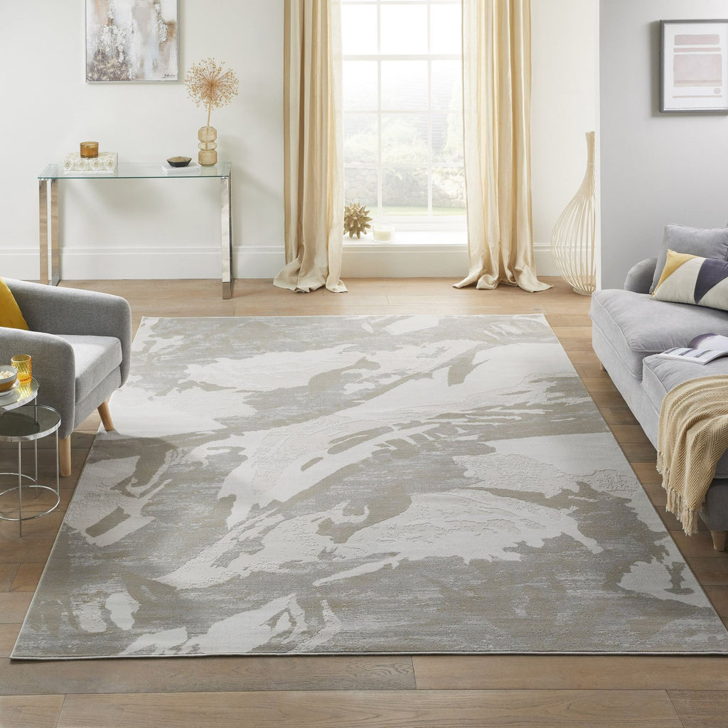 Skyline Leaf Ivory Grey Rug