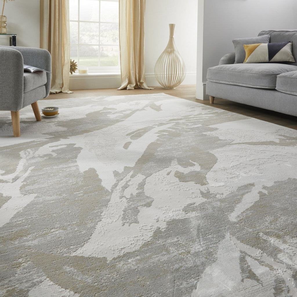 Skyline Leaf Ivory Grey Rug