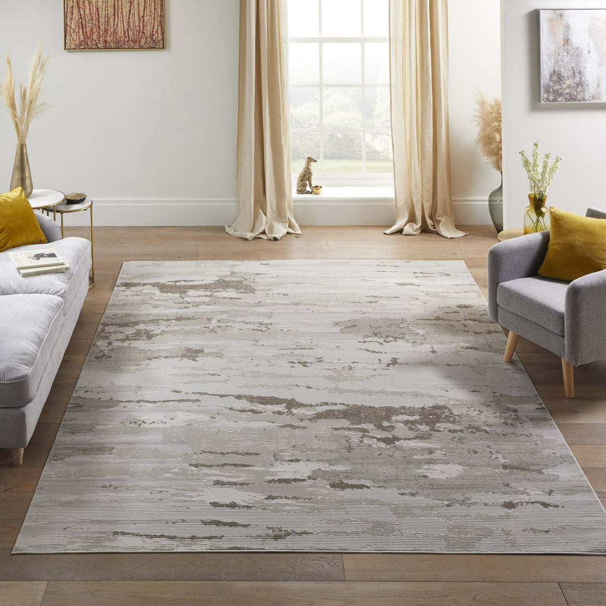 Skyline Strata Ivory Beige Rug