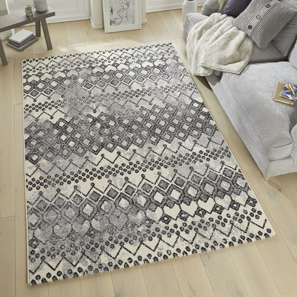 Somerset Berber White Anthracite Shaggy Rug