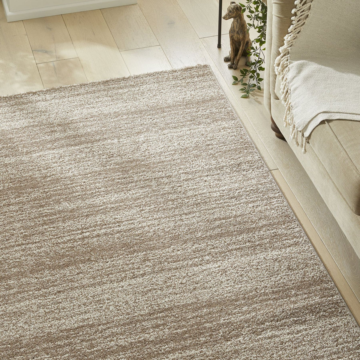 Somerset Melange Beige Shaggy Rug