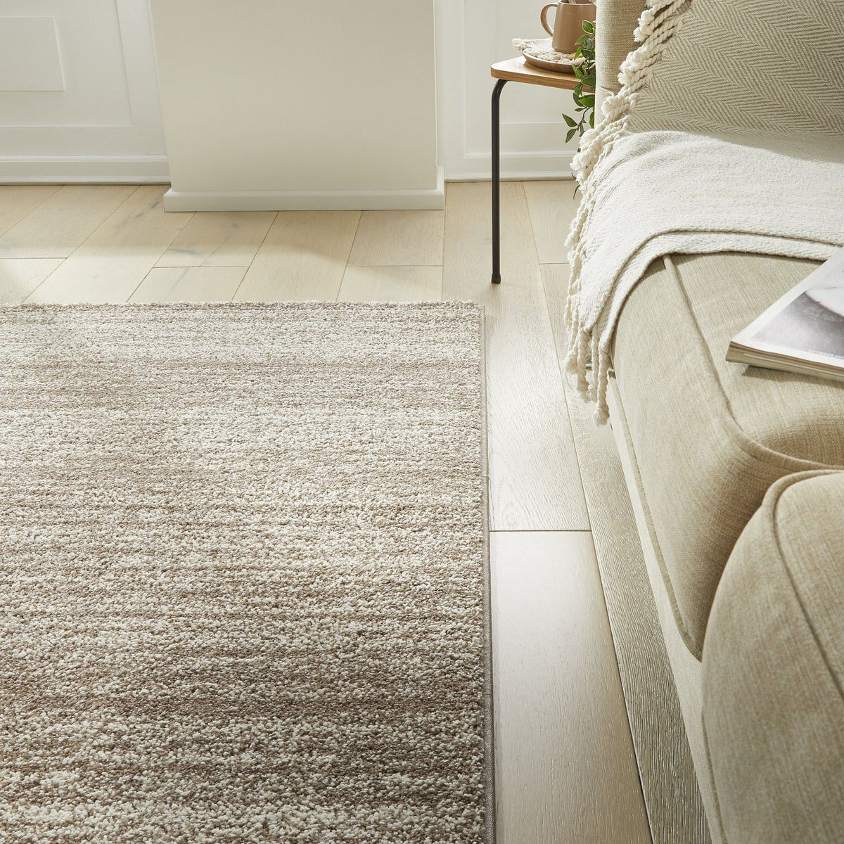 Somerset Melange Beige Shaggy Rug
