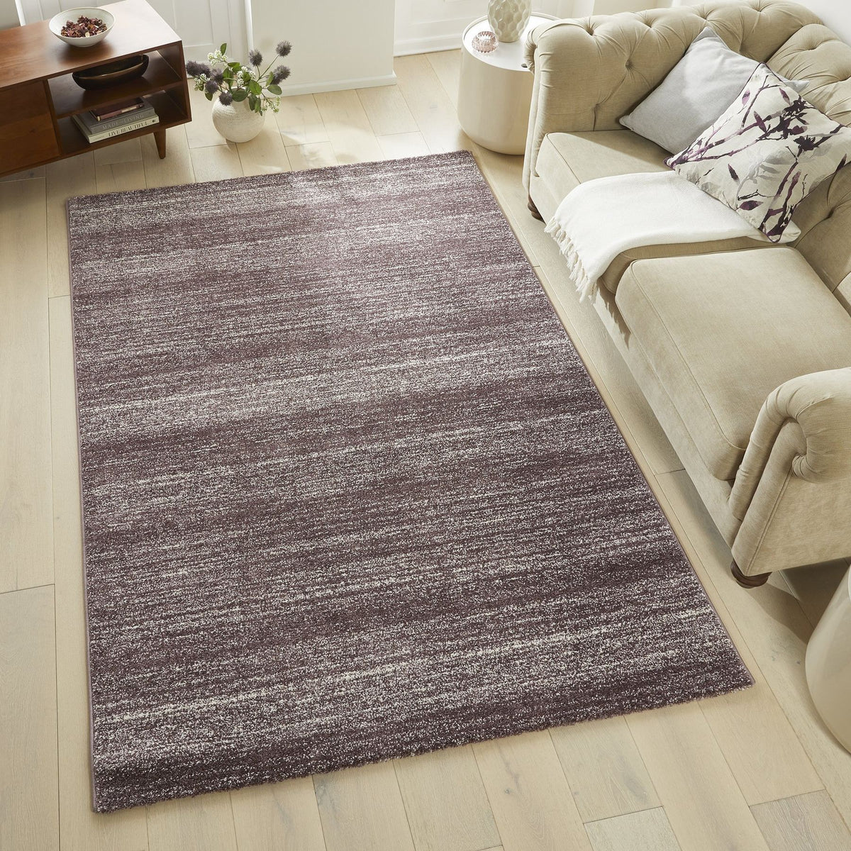 Somerset Melange Plum Shaggy Rug