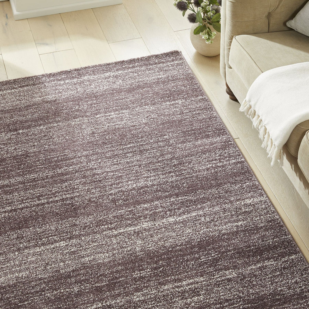 Somerset Melange Plum Shaggy Rug
