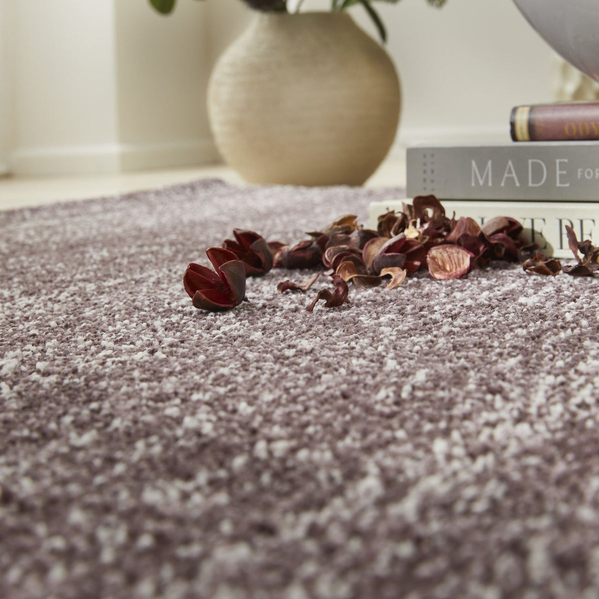 Somerset Melange Plum Shaggy Rug