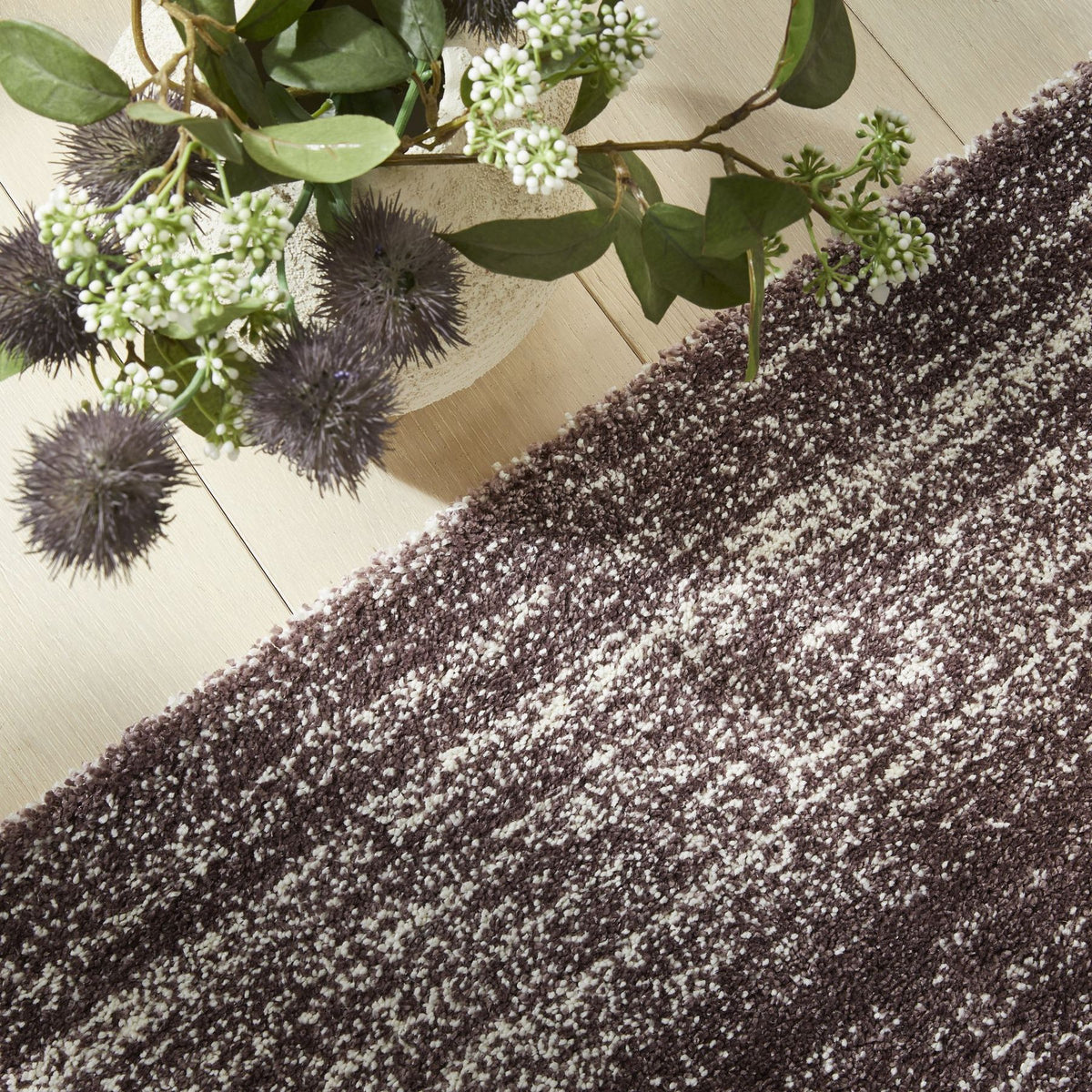 Somerset Melange Plum Shaggy Rug