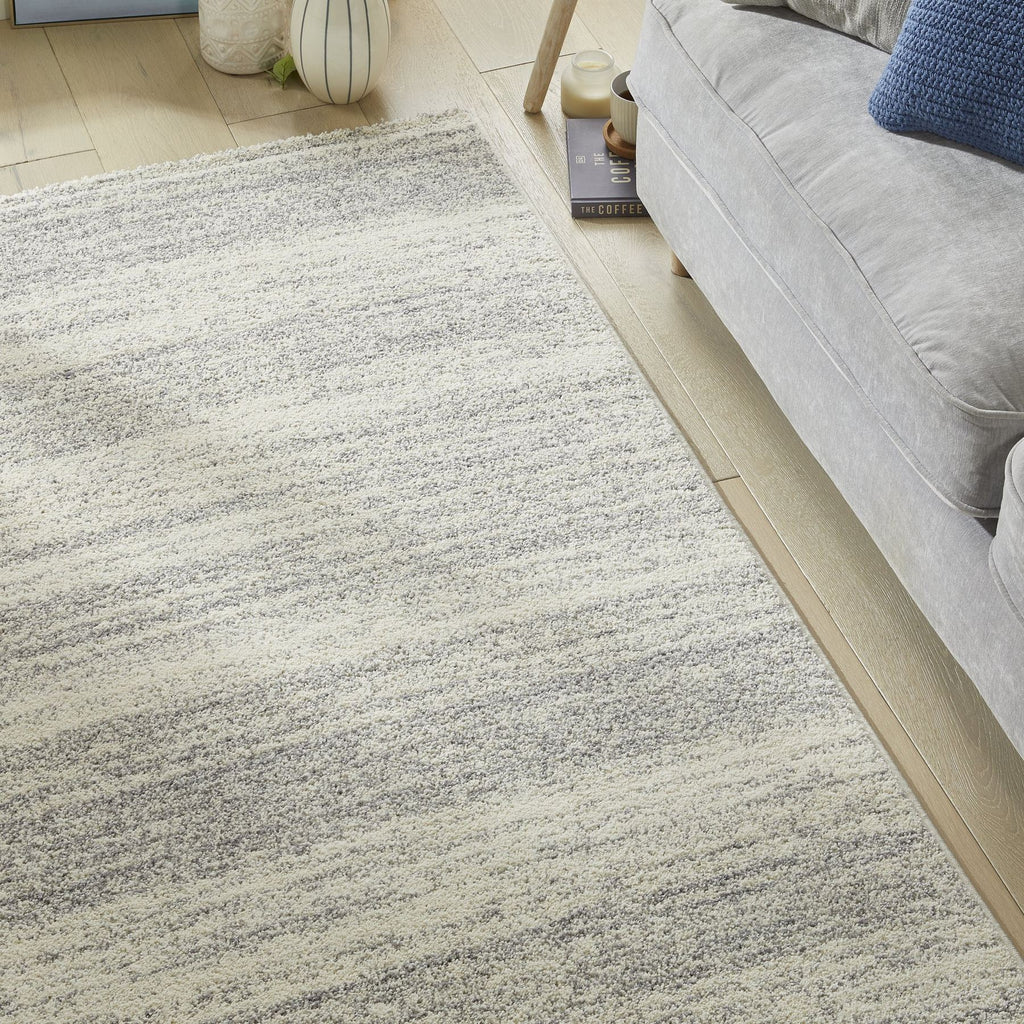 Somerset Melange White Grey Shaggy Rug
