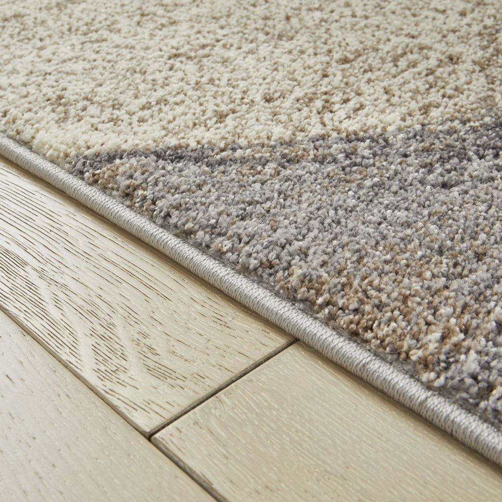 Somerset Wave Grey Beige Shaggy Rug