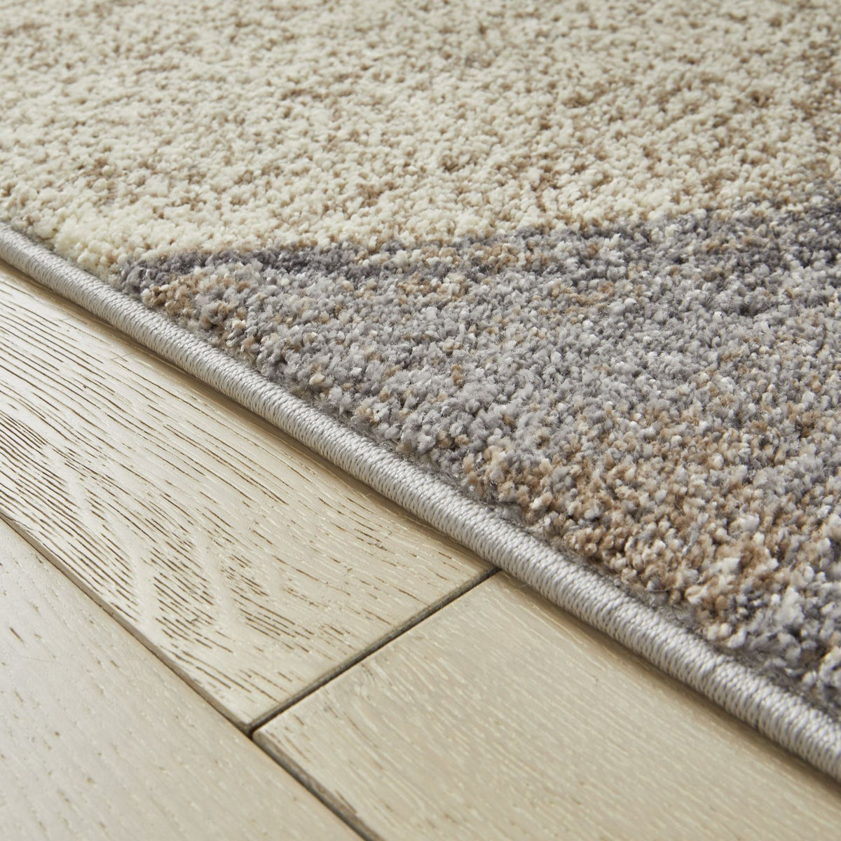 Somerset Wave Grey Beige Shaggy Rug