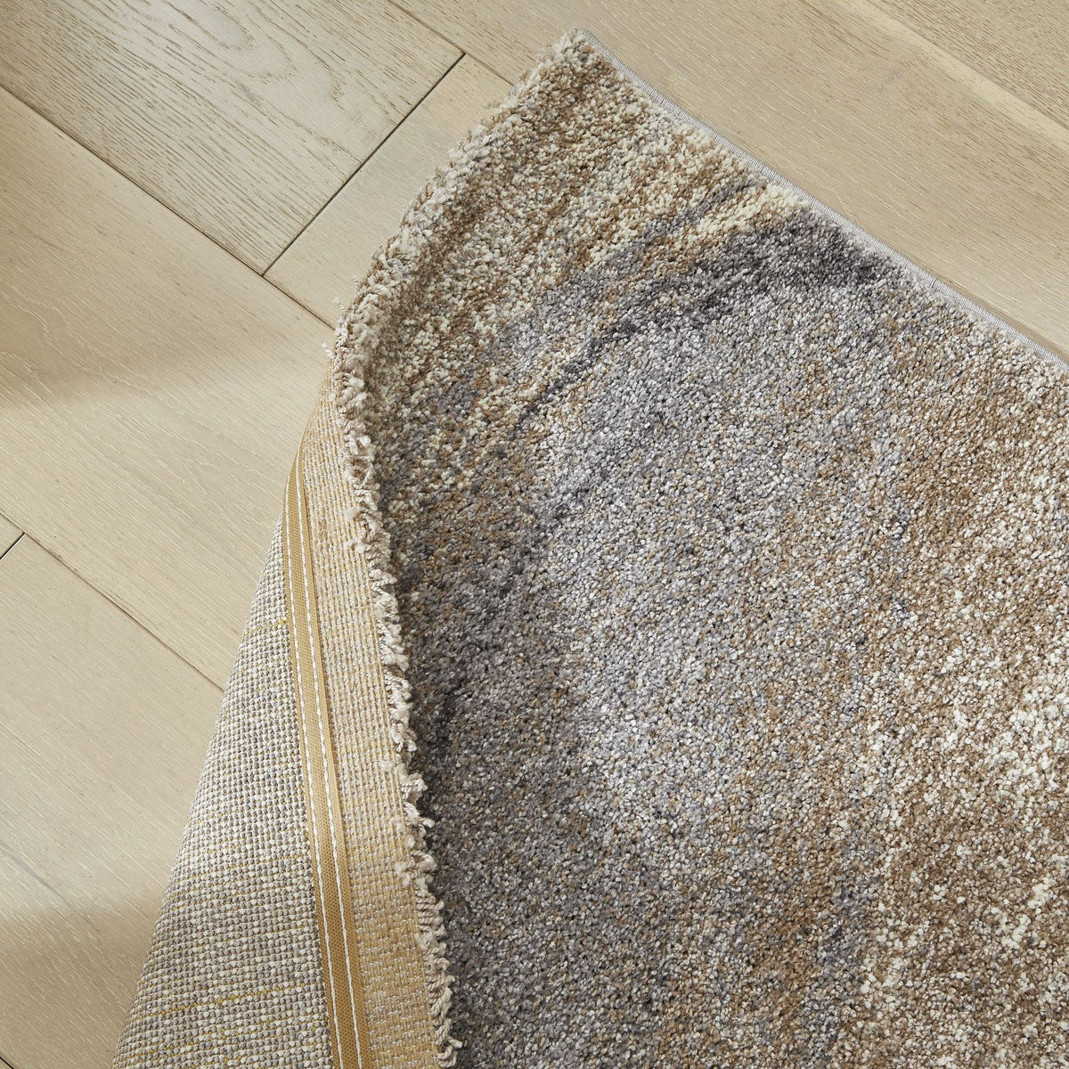 Somerset Wave Grey Beige Shaggy Rug