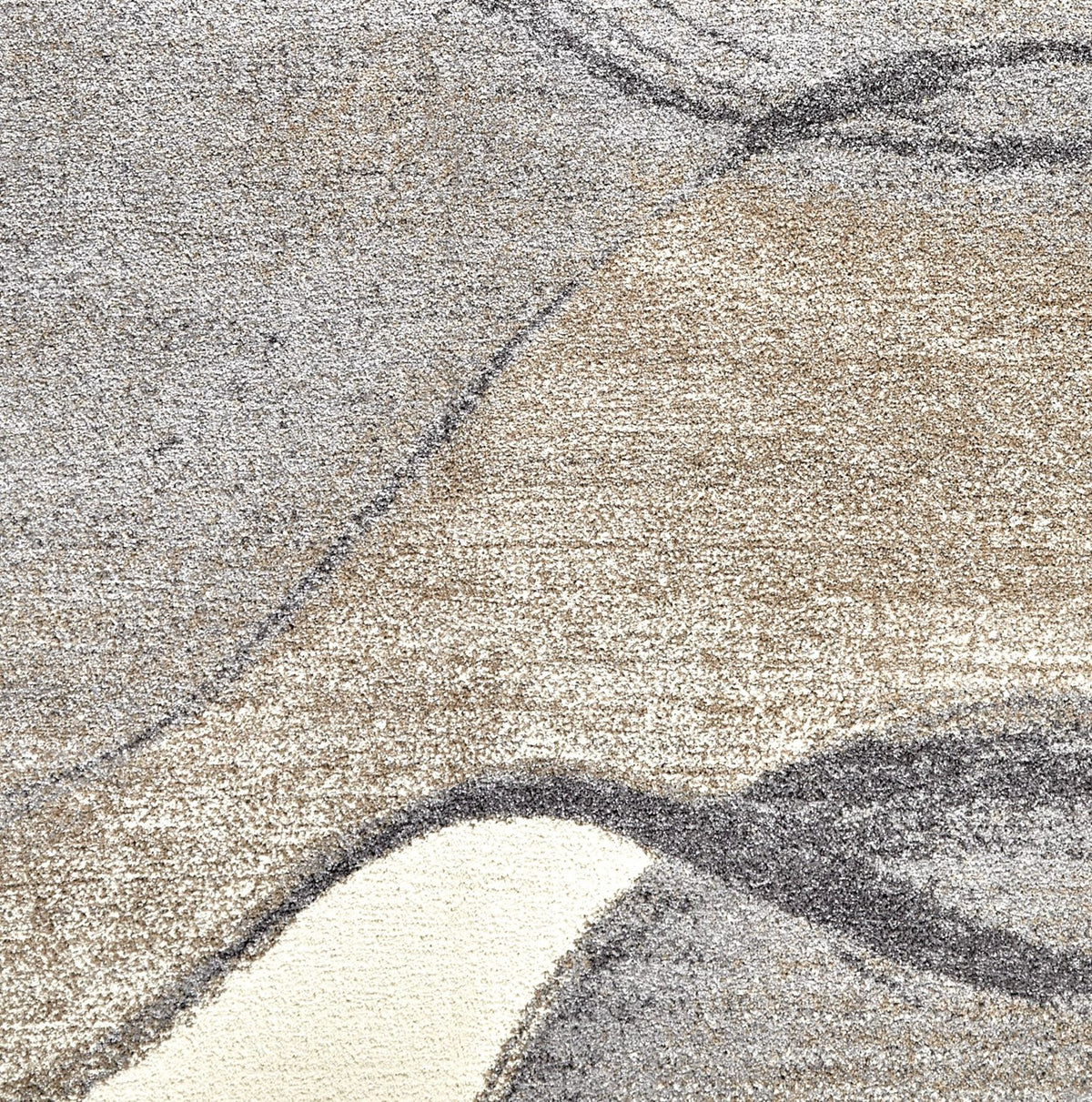 Somerset Wave Grey Beige Shaggy Rug