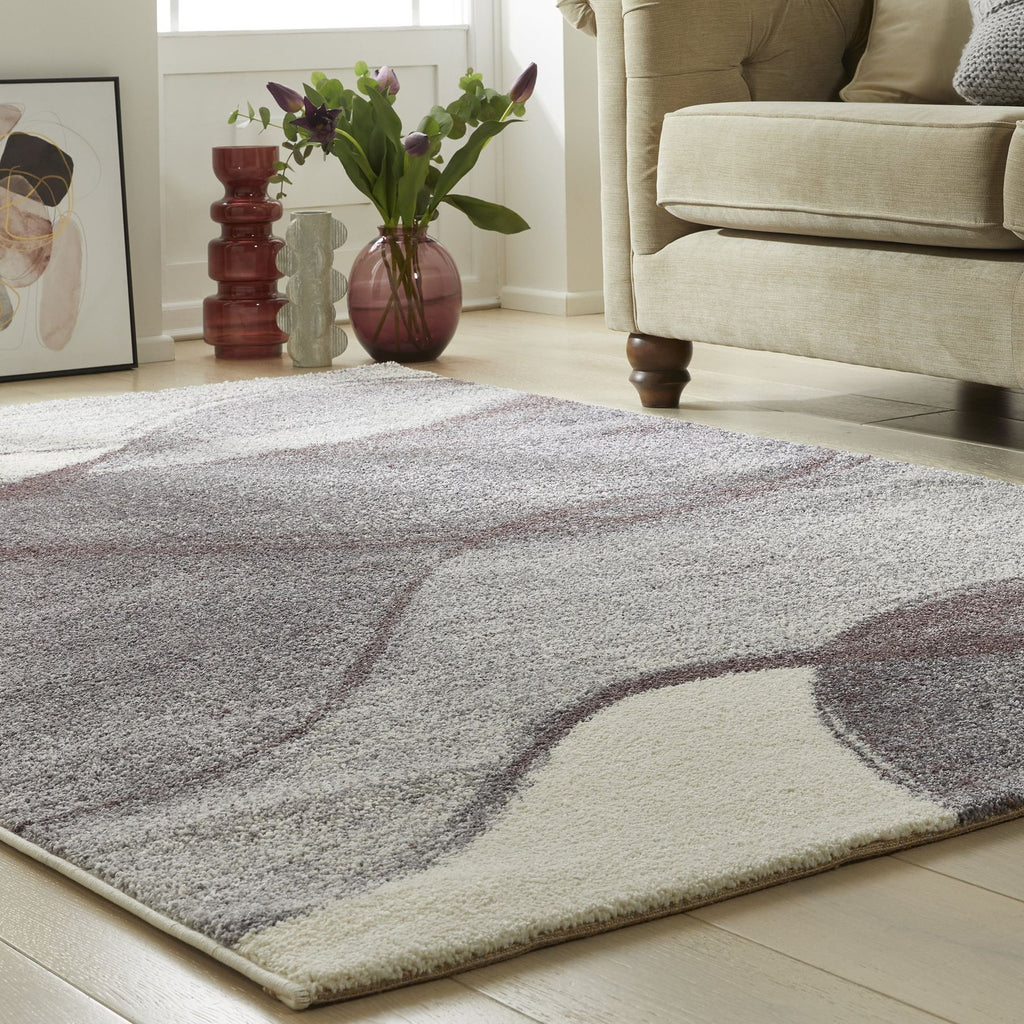 Somerset Wave Plum Shaggy Rug