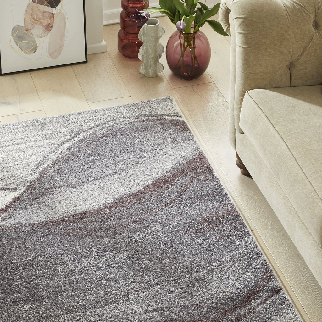 Somerset Wave Plum Shaggy Rug
