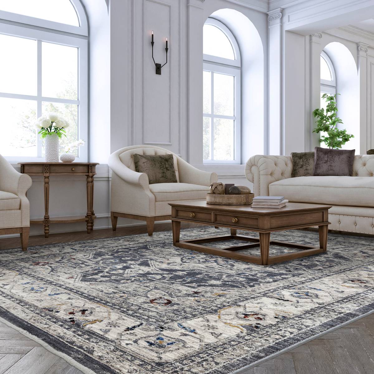 Sovereign Charcoal Medallion Rug