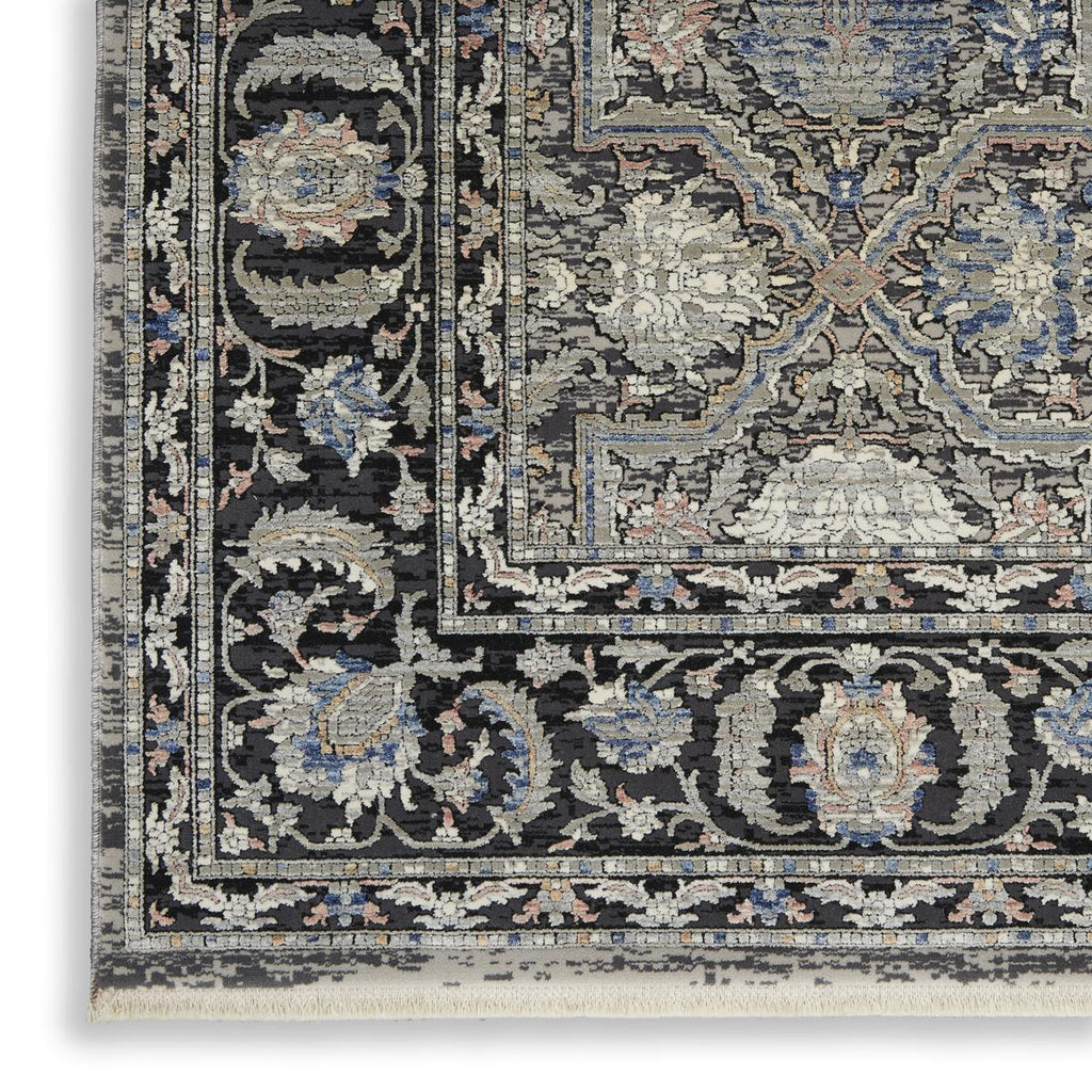 Starry Nights Damask Grey Navy Rug
