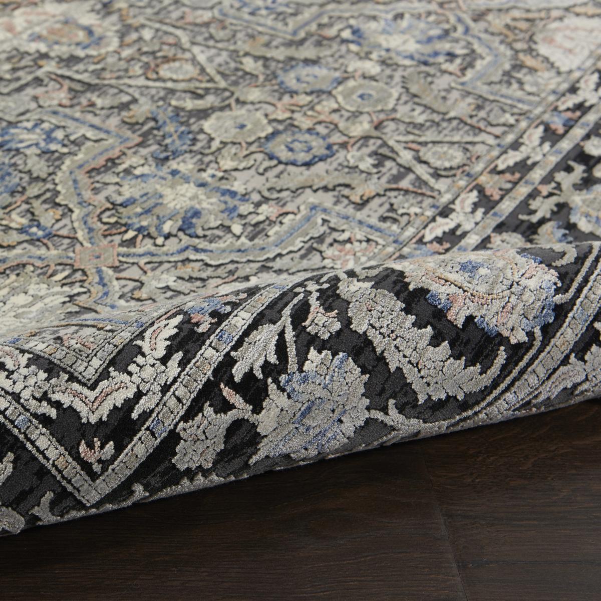 Starry Nights Damask Grey Navy Rug