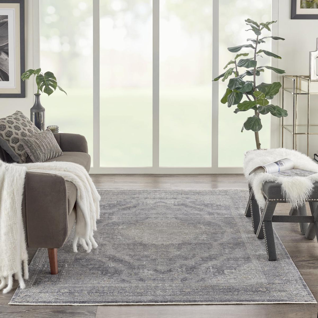 Starry Nights Medallion Charcoal Cream Rug