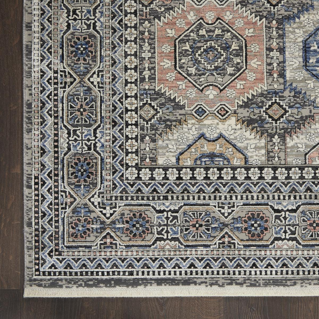 Starry Nights Rosette Grey Navy Rug