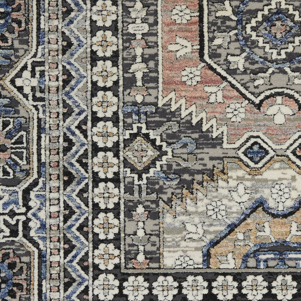 Starry Nights Rosette Grey Navy Rug