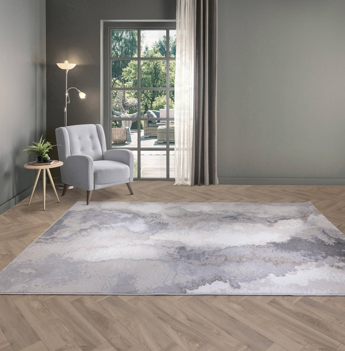 Stellar Marble Grey Rug