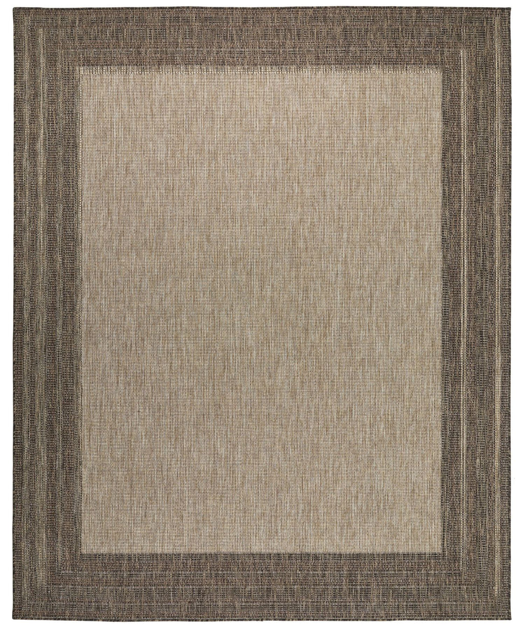 Sumac Border Beige Brown Indoor Outdoor Rug