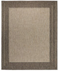 Sumac Border Beige Brown Indoor Outdoor Rug