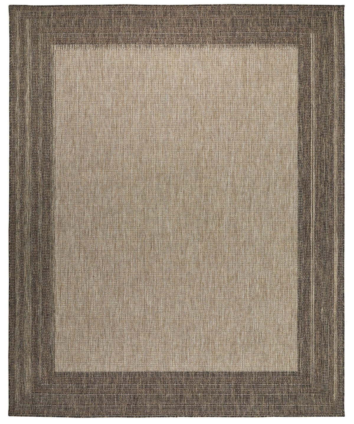 Sumac Border Beige Brown Indoor Outdoor Rug