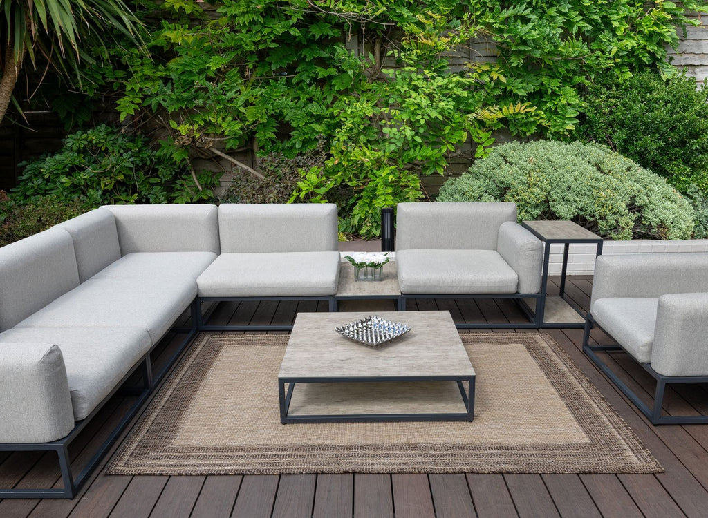 Sumac Border Beige Brown Indoor Outdoor Rug