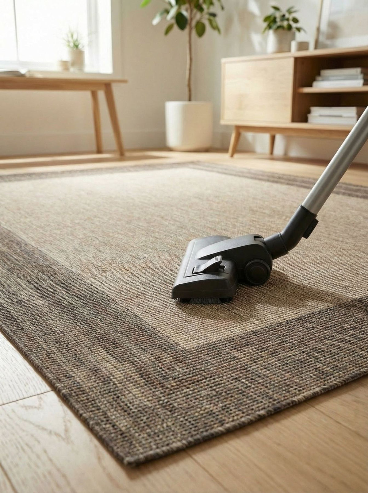 Sumac Border Beige Brown Indoor Outdoor Rug